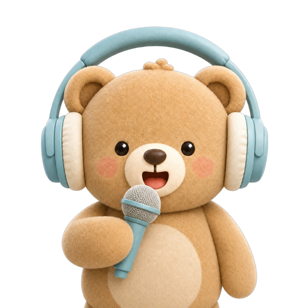 KBear bear with headphones and microphone